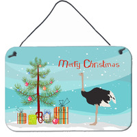"Caroline's Treasures Common Ostrich Christmas Metal Print, 8"" x 12"""