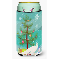 "Caroline's Treasures White Peacock Peafowl Christmas Decorative Can Hugger, Tall, Multicolor"