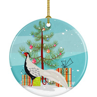 Caroline's Treasures Silver Pheasant Christmas Ceramic Ornament