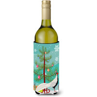 "Caroline's Treasures Silver Pheasant Christmas Decorative Bottle Hugger, 750ml, Multicolor"