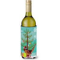 "Caroline's Treasures Ring-necked Common Pheasant Christmas Decorative Bottle Hugger, 750ml, Multicolor"
