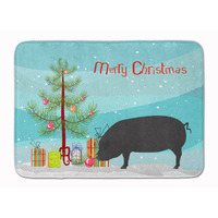 "Caroline's Treasures Devon Large Black Pig Christmas Floor Mat, 19"" x 27"", Multicolor"