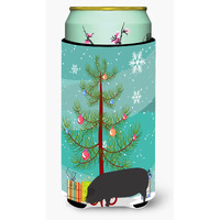"Caroline's Treasures Devon Large Black Pig Christmas Decorative Can Hugger, Tall, Multicolor"
