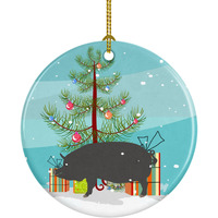 Caroline's Treasures Berkshire Pig Christmas Ceramic Ornament