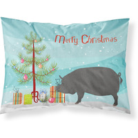 "Caroline's Treasures Berkshire Pig Christmas Pillowcase, Standard, Multicolor"