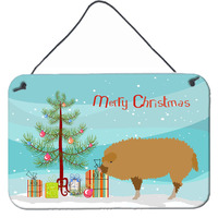"Caroline's Treasures Hungarian Mangalica Pig Christmas Metal Print, 8"" x 12"", Multicolor"