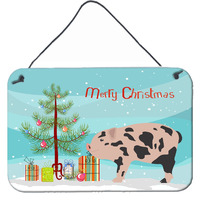 "Caroline's Treasures Mini Miniature Pig Christmas Metal Print, 8"" x 12"""