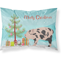 "Caroline's Treasures ""Mini Miniature Pig Christmas"" Pillowcase, Standard, Multicolor"