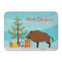 "Caroline's Treasures Wild Boar Pig Christmas Floor Mat, 19"" x 27"", Multicolor"
