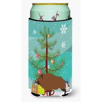 "Caroline's Treasures Wild Boar Pig Christmas Decorative Can Hugger, Tall, Multicolor"