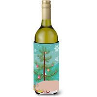 "Caroline's Treasures Welsh Pig Christmas Decorative Bottle Hugger, 750ml, Multicolor"