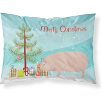 "Caroline's Treasures Welsh Pig Christmas Pillowcase, Standard, Multicolor"