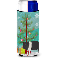 "Caroline's Treasures Hampshire Pig Christmas Decorative Can Hugger, Slim, Multicolor"