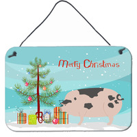 "Caroline's Treasures Gloucester Old Spot Pig Christmas Metal Print, 8"" x 12"""