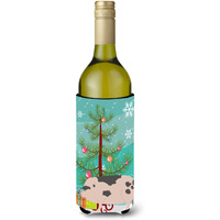 "Caroline's Treasures Gloucester Old Spot Pig Christmas Decorative Bottle Hugger, 750ml, Multicolor"
