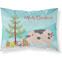 "Caroline's Treasures Gloucester Old Spot Pig Christmas Pillowcase, Standard, Multicolor"
