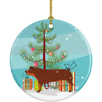 Caroline's Treasures Duroc Pig Christmas Ceramic Ornament