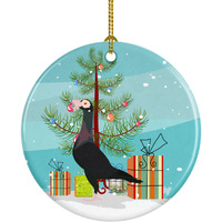 "Caroline's Treasures English Carrier Pigeon Christmas Ceramic Ornament, Multicolor"