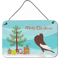 "Caroline's Treasures English Pouter Pigeon Christmas Metal Print, 8"" x 12"""