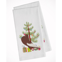 English Pouter Pigeon Christmas White Kitchen Towel Set of 2