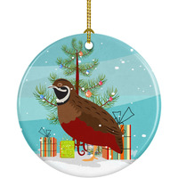 Caroline's Treasures Chinese Painted or King Quail Christmas Ceramic Ornament