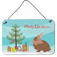 "Caroline's Treasures Lionhead Rabbit Christmas Metal Print, 8"" x 12"""