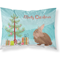 "Caroline's Treasures Lionhead Rabbit Christmas Pillowcase, Standard, Multicolor"
