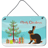 "Caroline's Treasures Tan Rabbit Christmas Metal Print, 8"" x 12"""