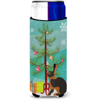 "Caroline's Treasures Tan Rabbit Christmas Decorative Can Hugger, Slim, Multicolor"
