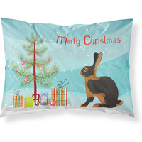 "Caroline's Treasures Tan Rabbit Christmas Pillowcase, Standard, Multicolor"