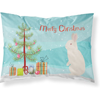 "Caroline's Treasures New Zealand White Rabbit Christmas Pillowcase, Standard, Multicolor"