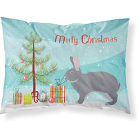 "Caroline's Treasures Giant Chinchilla Rabbit Christmas Pillowcase, Standard, Multicolor"