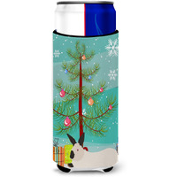 "Caroline's Treasures California White Rabbit Christmas Decorative Can Hugger, Slim, Multicolor"