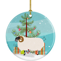 "Caroline's Treasures Scottish Blackface Sheep Christmas Ceramic Ornament, Multicolor"