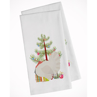 White Holland Turkey Christmas White Kitchen Towel Set of 2