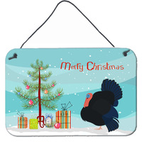 "Caroline's Treasures Norfolk Black Turkey Christmas Metal Print, 8"" x 12"", Multicolor"