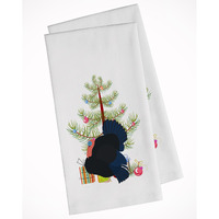 Norfolk Black Turkey Christmas White Kitchen Towel Set of 2