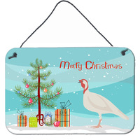 "Caroline's Treasures Beltsville Small White Turkey Hen Christmas Print, 8"" x 12"", Multicolor"
