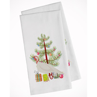 Beltsville Small White Turkey Hen Christmas White Kitchen Towel Set of 2