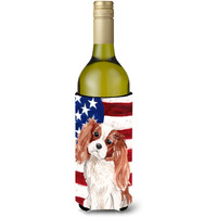 "Caroline's Treasures Blenheim Cavalier Spaniel Patriotic Decorative Bottle Hugger, 750ml, Multicolor"