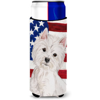 "Caroline's Treasures Westie Patriotic Decorative Can Hugger, Slim, Multicolor"