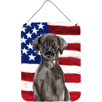 "Caroline's Treasures Black Labrador Patriotic Metal Print, 16"" x 12"", Multicolor"