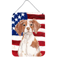 "Caroline's Treasures Brittany Spaniel Patriotic Metal Print, 16"" x 12"", Multicolor"