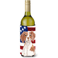 "Caroline's Treasures Brittany Spaniel Patriotic Decorative Bottle Hugger, 750ml, Multicolor"