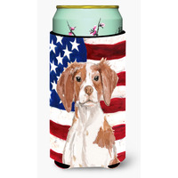 "Caroline's Treasures Brittany Spaniel Patriotic Decorative Can Hugger, Tall, Multicolor"