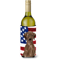 "Caroline's Treasures Chocolate Labrador Patriotic Decorative Bottle Hugger, 750ml, Multicolor"