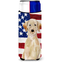 "Caroline's Treasures Yellow Labrador Patriotic Decorative Can Hugger, Slim, Multicolor"