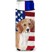 "Caroline's Treasures Beagle Patriotic Decorative Can Hugger, Slim, Multicolor"