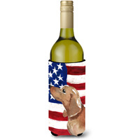 "Caroline's Treasures Red Tan Dachshund Patriotic Decorative Bottle Hugger, 750ml, Multicolor"