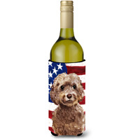 "Caroline's Treasures Brown Cockapoo Patriotic Decorative Bottle Hugger, 750ml, Multicolor"